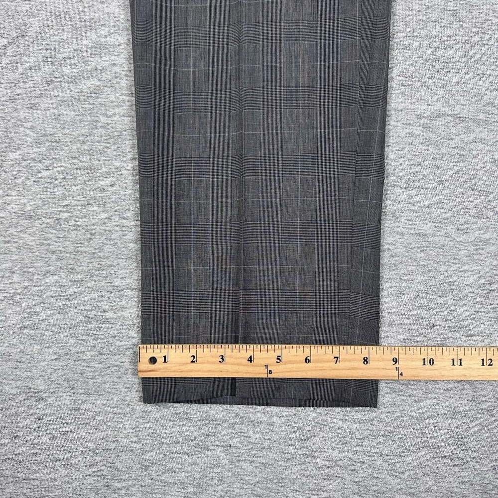 Zanella Dress Pants Mens Size 35x30 Gray Plaid Wool Italy Made City Business - Picture 6 of 8